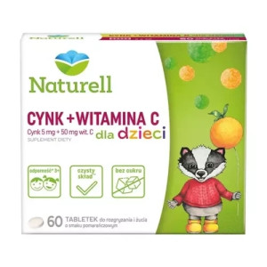 Cynk + Witamina C dla dzieci x 60 tabletek do rozgryzania i żucia
