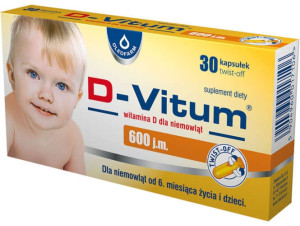 D-Vitum witamina D dla niemowląt 600 j.m. x 30 kapsułek twist-off