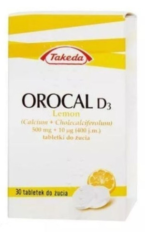 Orocal D3 x 30 tabletek do żucia o smaku cytrynowym
