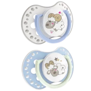 LOVI Smoczek gryzak silikonowy dynamiczny Night & Day (3-6 m-cy) x 2 sztuki 22/810 boy