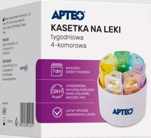 APTEO Kasetka na leki tygodniowa 4-komorowa x 1 sztuka