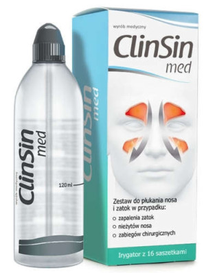 ClinSin med zestaw do płukania nosa i zatok irygator + 16 saszetek