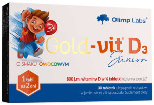 Olimp Gold-Vit D3 Junior smak owocowy x 30 tabletek ulegających rozpadowi w jamie ustnej