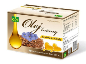 Olej lniany do diety dr Budwig x 40 kapsułek
