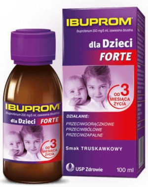Ibuprom Forte 200 mg/5ml zawiesina o smaku truskawkowym 100ml