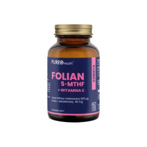 Pureo Health Folian 5-MTHF + witamina C x 60 kapsułek