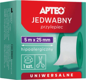 APTEO Przylepiec jedwabny 5m x 25mm x 1 sztuka