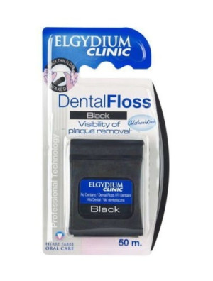 ELGYDIUM nić dentystyczna czarna 50m
