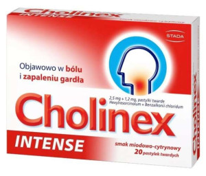 CHOLINEX INTENSE X 20 tabletek miód-cytryna