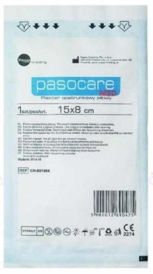 Pasocare Plaster opatrunkowy jałowy 15cm x 8cm x 1 sztuka