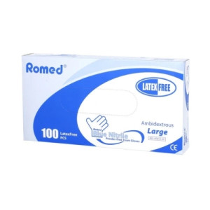 Rękawice ROMED nitrylowe bezpudrowe rozmiar L x 100 sztuk