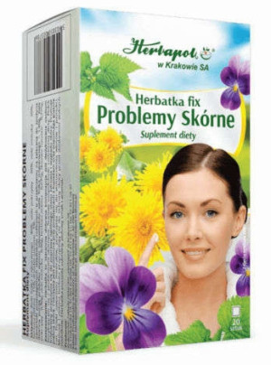 HERBATA PROBLEMY SKÓRNE 1,5g x 20 saszetek - krótka data