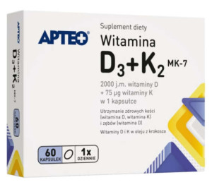 APTEO Witamina D3+K2 MK-7 x 60 kapsułek