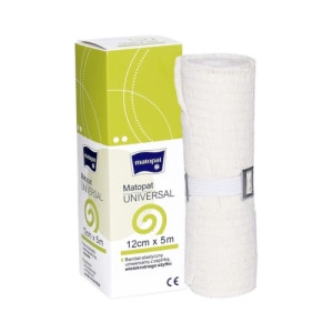 Matopat Universal Bandaż elastyczny 12m x 5cm z zapinką x 1 sztuka