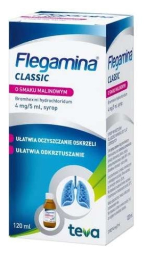Flegamina 4mg/5ml syrop smak malinowy 120ml
