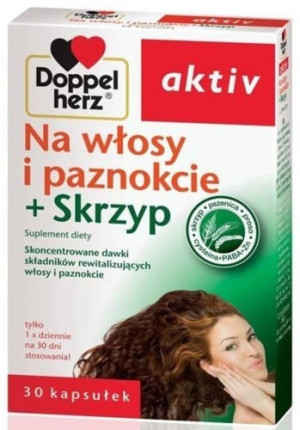 Doppelherz aktiv Na włosy i paznokcie + skrzyp x 30 kapsułek