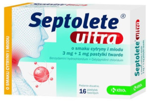 Septolete Ultra o smaku cytryny i miodu x 16 pastylek do ssania
