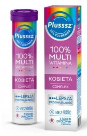 Plusssz 100% Multiwitamina Kobieta Complex x 20 tabletek musujących