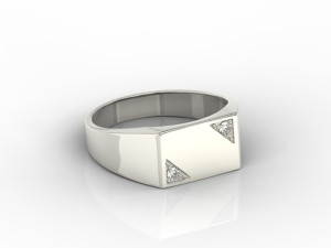 Sygnet z białego złota z diamentani SJ-26B-D