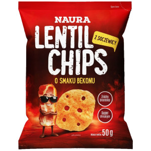 Naura Chipsy z czerwonej soczewicy o smaku bekonu 50g