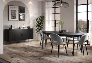 Komoda z drzwiami jesion czarny 170 cm Loftis