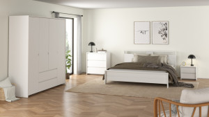 Komoda z szufladami biała mat 80 cm Next