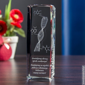 DNA 3D • personalizowany kryształ 3D wysoka • GRAWER 3D