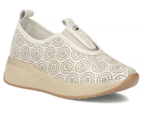 Złote skórzane półbuty damskie Filippo DP7715/26