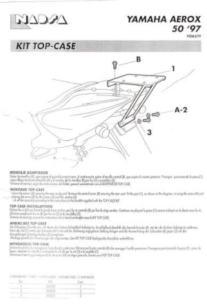 SHAD Y0A57T STELAŻ KUFRA TYŁ DO YAMAHA AEROX 50 i 100