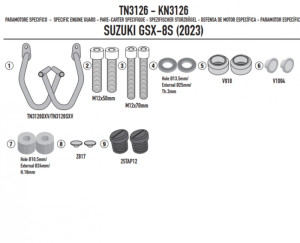 KAPPA GMOLE OSŁONY SILNIKA SUZUKI GSX-8S 23 CZARNE