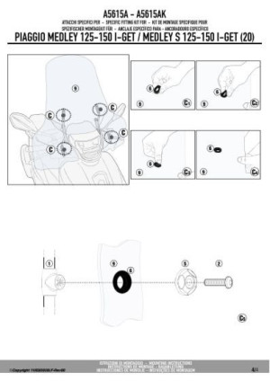 KAPPA A5615AK MOCOWANIE SZYBY 7057AK PIAGGIO Medley
