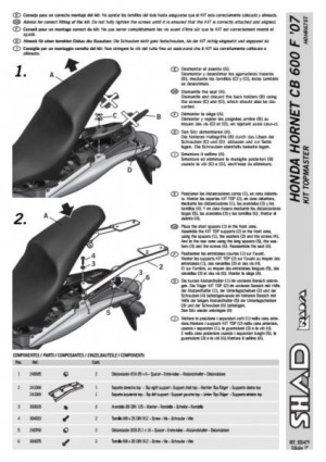 SHAD KSHH0HR67ST STELAŻ KUFRA TYŁ DO HONDA HORNET CB600F