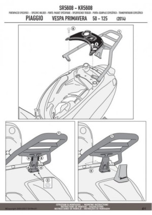 GIVI SR5608 STELAŻ KUFRA CENTRALNEGO PIAGGIO Vespa