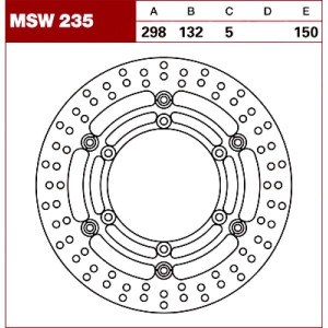 TRW Tarcza hamulcowa MSW235 YAMAHAXVZ 1300 A Roya