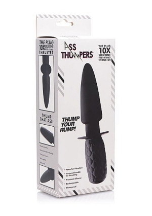 Plug wibrujący masażer analny - The Plug 10x Silicone Vibrating Thruster - Czarny AF812