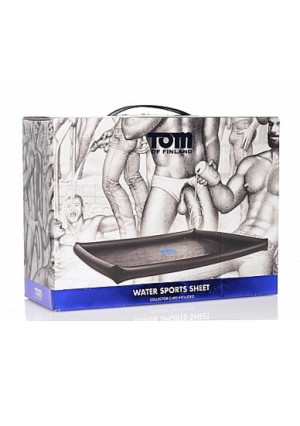 Mata ochronna na łóżko do zabaw erotycznych + płyny - Tom of Finland Water Sports Sheet - Czarna TF6793