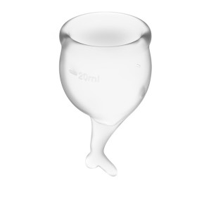 Zestaw kubeczków menstruacyjnych - Satisfyer Feel Secure Menstrual Cup Przezroczysty