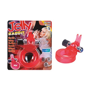 Pierścień wibrujący na członka - Jelly Rabbit Cock Ring