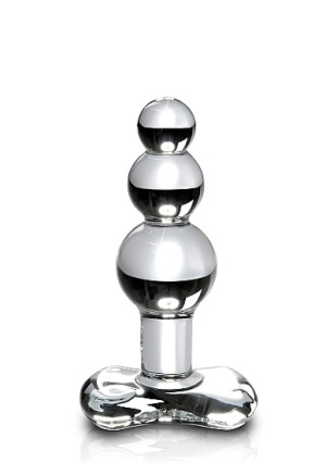 Pipedream Icicles - Plug Dildo szklany No. 47 przezroczysty kulkowy 10,5 cm