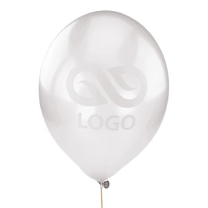 Balony z logo - Balon metalizowany 30cm - Biały