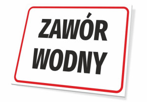 Tabliczka BHP Zawór wodny