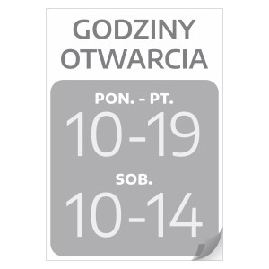 Naklejka na drzwi godziny otwarcia z personalizacją