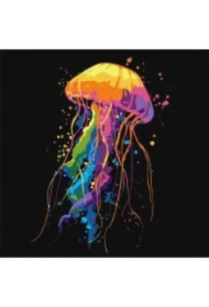 Malowanie po numerach - Barwna meduza 30x30cm