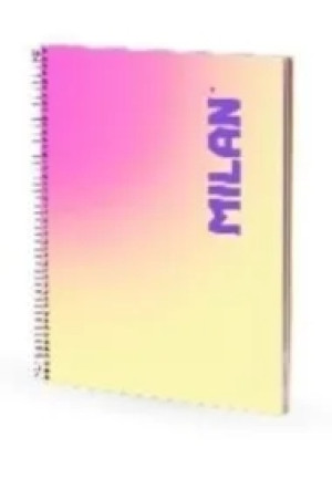 Zeszyt notes na spirali A4 MILAN w kratkę, 90 kartek, seria SUNSET żółty