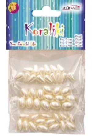 Koraliki plastikowe perłowe 45 szt