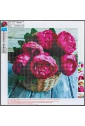 Diamentowa mozaika 5D - Flower basket