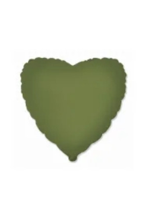 Balon foliowy Serce matowe Olive Green