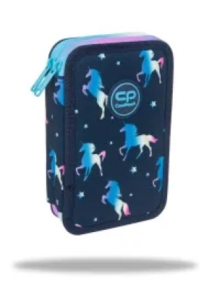 Piórnik podwójny z wyposażeniem Jumper 2 Blue Unicorn