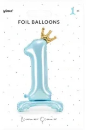Stojący balon foliowy 1 błękitny
