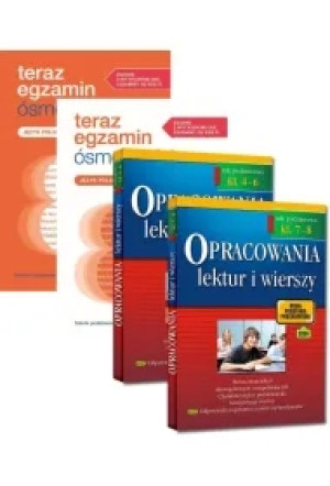 Pakiet: Teraz egzamin ósmoklasisty. Repetytorium i Arkusze, Egzamin ósmoklasisty. Lektury. Opracowania i zadania, Opracowania lektur i wierszy. Szkoła podstawowa. Zgodne z nową podstawą progr